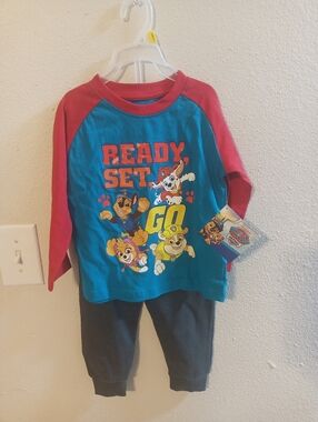 Nickelodeon Paw Patrol Tee - Teal & Coral Boys Pajamas Set